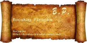 Bocskay Piroska névjegykártya